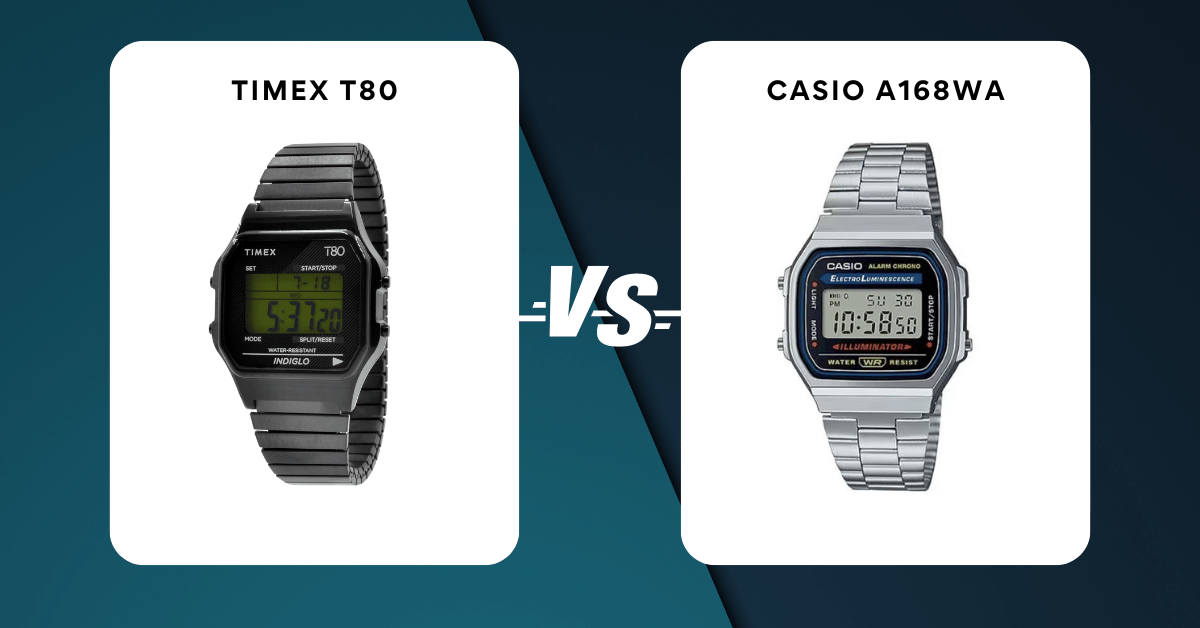 timex t80 vs casio a168wa