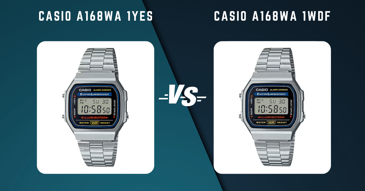 Casio A168Wa 1Wdf Vs Casio A168Wa 1Yes