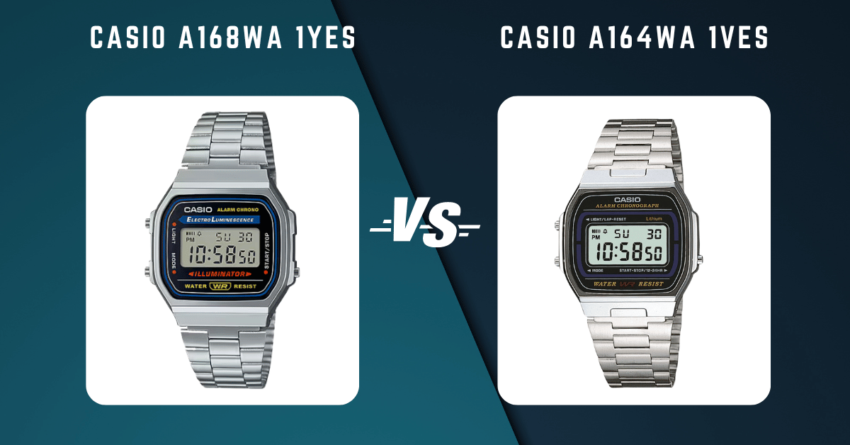 Casio A168Wa 1Yes Vs Casio A164Wa 1Ves