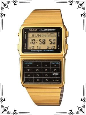 Casio #DBC611G-1D Men's Gold Tone 25 Memory Calculator Databank Watch