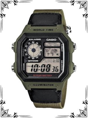 Casio Men's AE1200WHB-3BV 10 Year Battery Watch