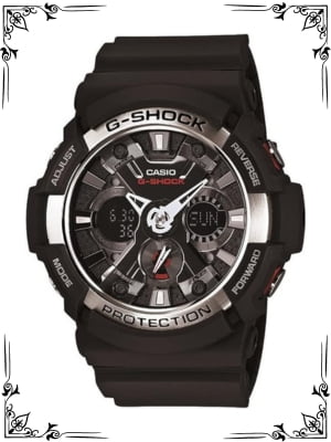 Casio Men's G-Shock 48.7 mm Quartz Sport Watch with Plastic Strap, Black, 29.3 (Model GA-200-1A) Gunmetal and Black AnalogDigital