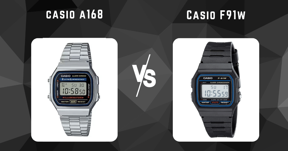 casio f91w vs casio a168