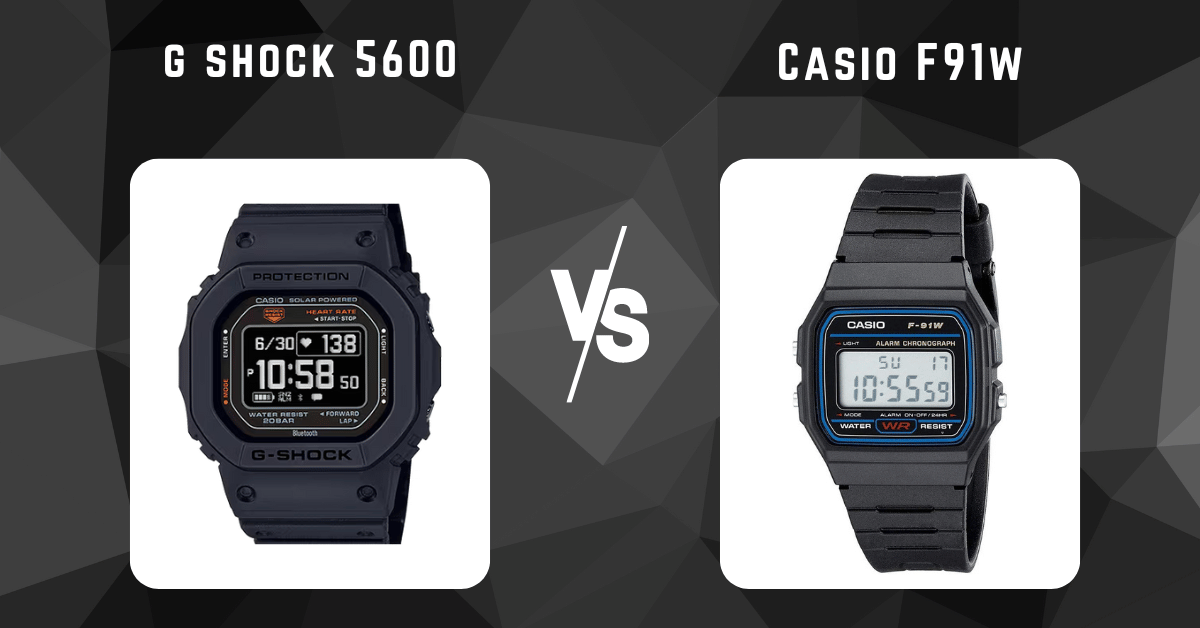 casio f91w vs g shock 5600