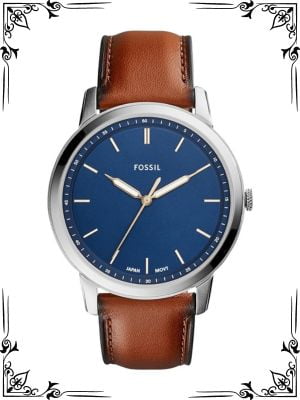 Fossil Minimalist Men's Watch with Leather or Stainless Steel Band, Chronograph or Analog Watch Display with Slim Case Design