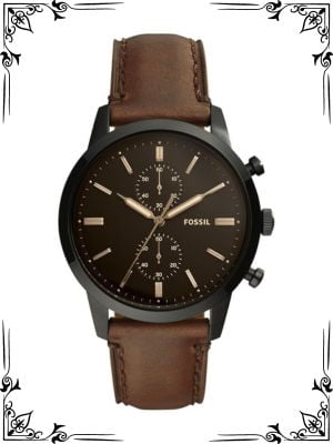 Fossil Townsman Men's Watch with Chronograph Display and Genuine Leather Band