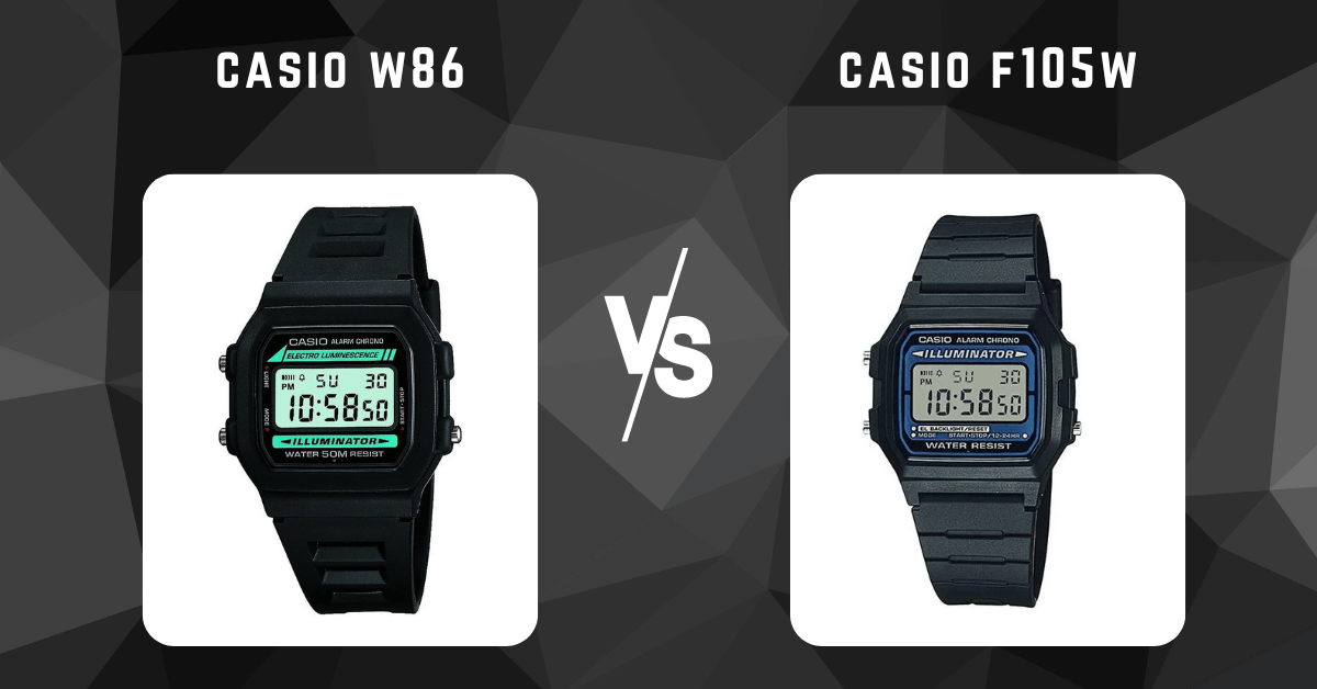 casio w86 vs casio f105w