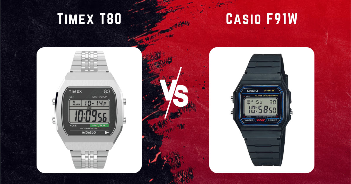 timex t80 vs casio f91w